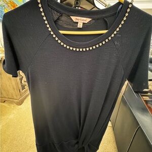 Juicy Couture Black Tee with Rhinestone Detail